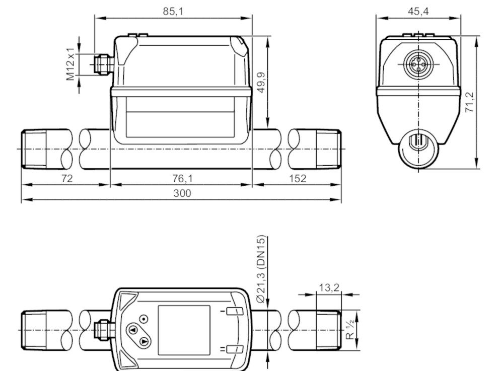 ابعاد دبی سنج هوا IFM سری SD6000